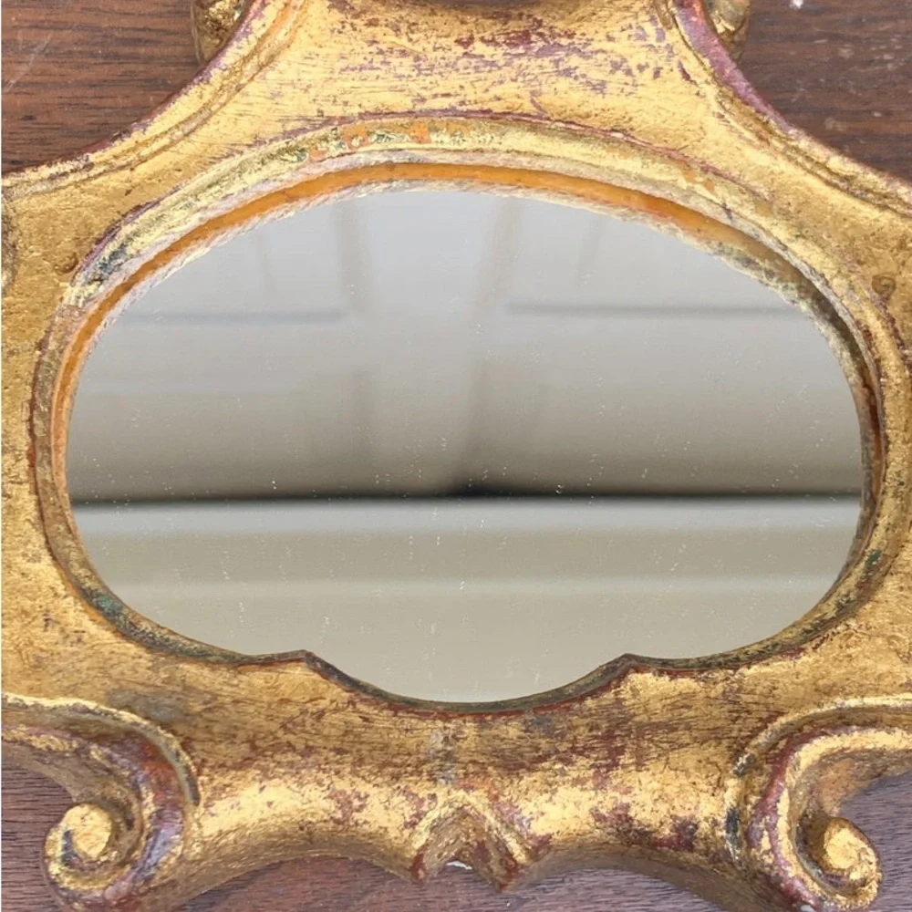 Italian Florentine Baroque Gold Giltwood Antique Wall Mirror
